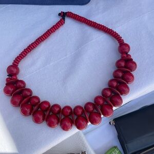 Elegant Red Beaded Necklace